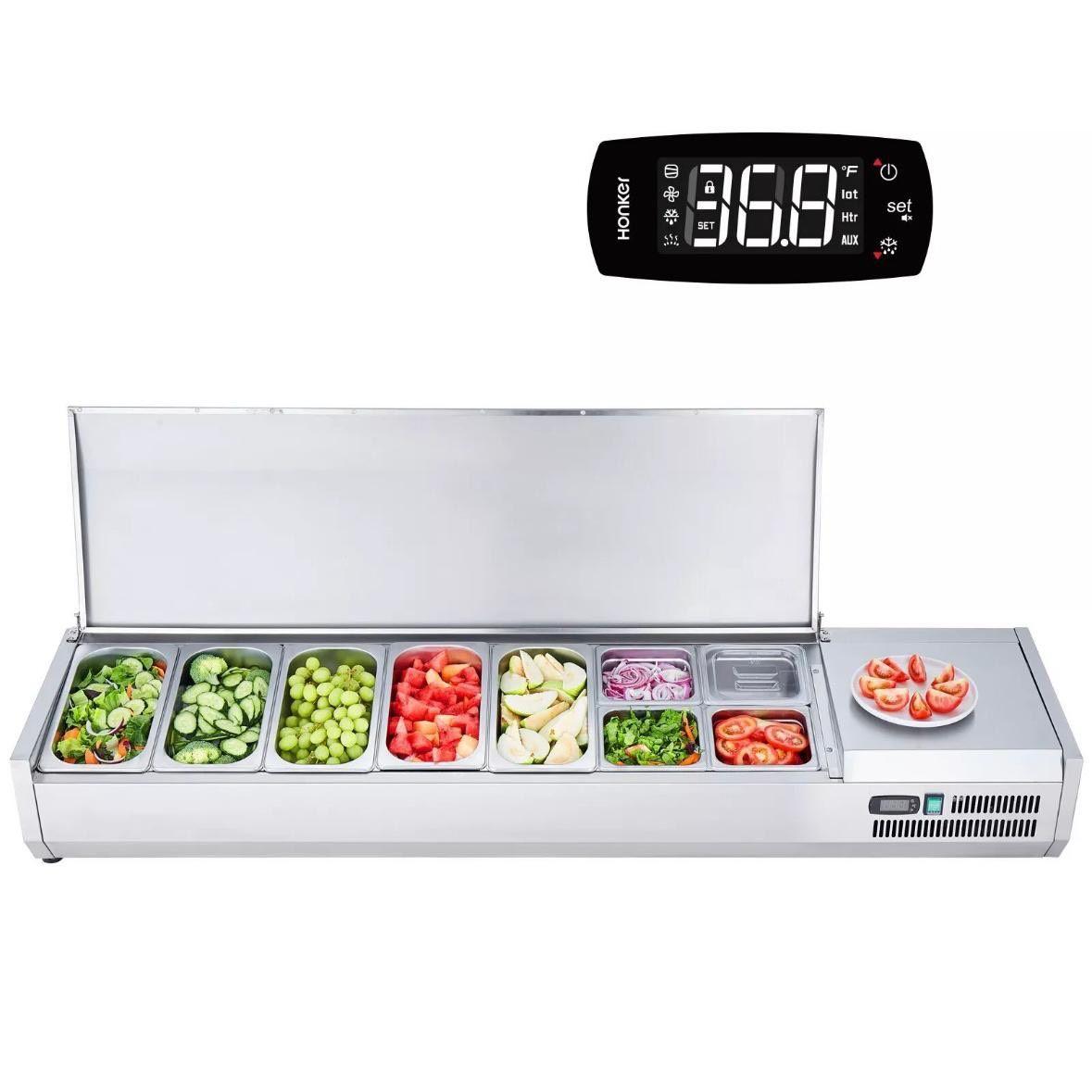 Kühlvitrine Gastronomie 165W Edelstahl Saladette 2–8°C