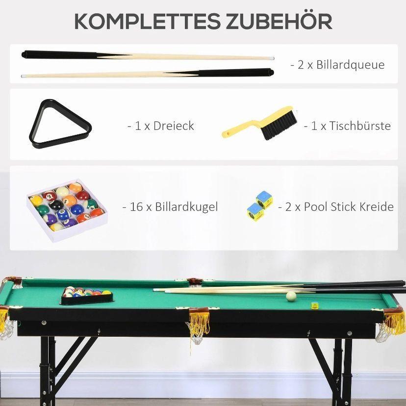 Höhenverstellbarer Billardtisch klappbar inkl. Zubehör