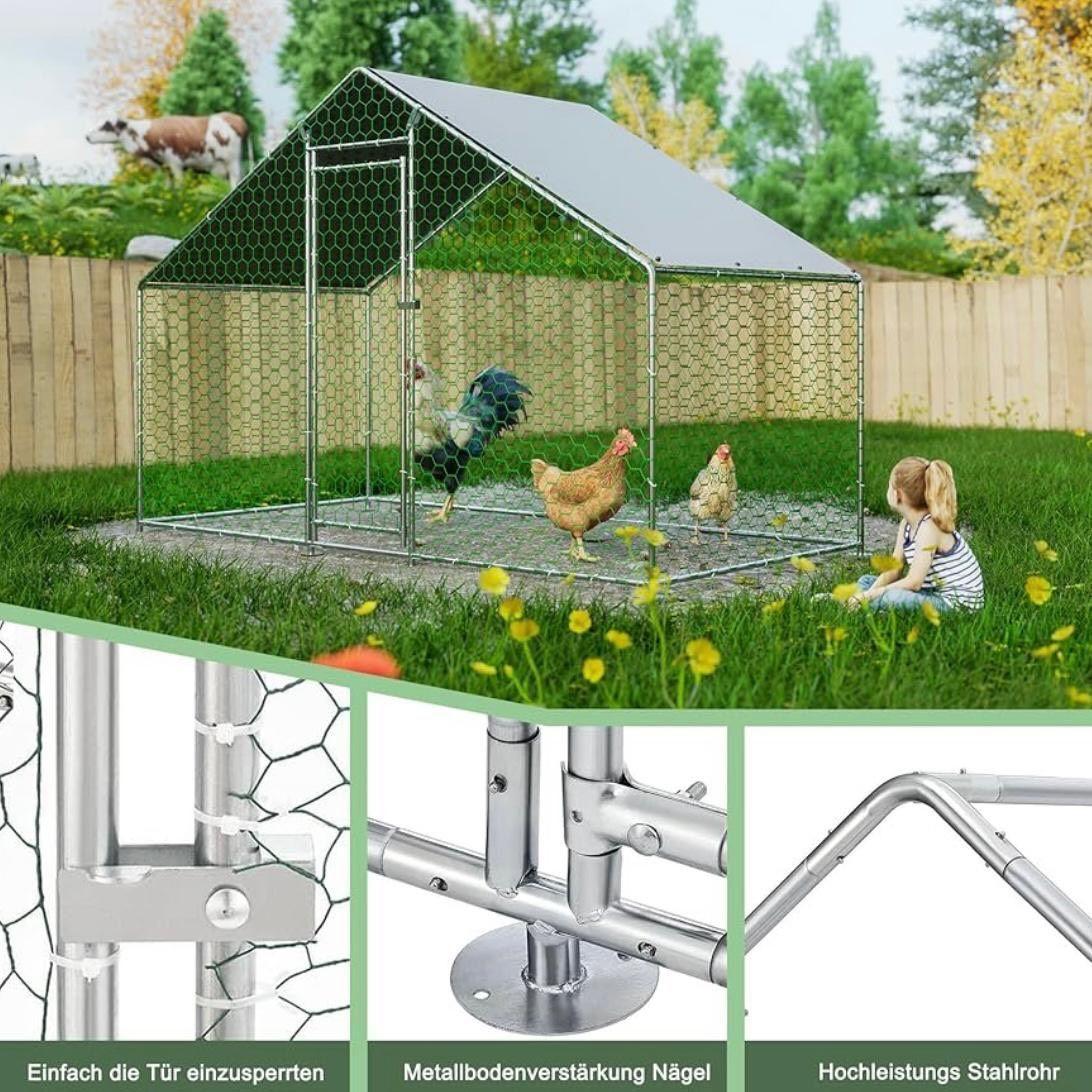 Freilaufgehege 3x1,5m Hühnerstall