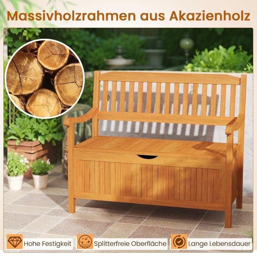 Gartenbank Holz Stauraum Akazie Sitzbank Truhe