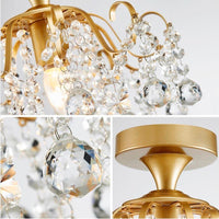 Kristall Deckenleuchte Gold E14