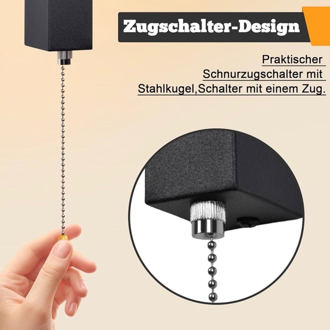 Moderne Wandleuchte mit Zugschalter quadratisches Design