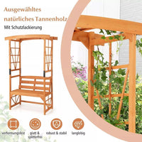 Gartenbogen mit Bank Holz Rankhilfe 189 cm
