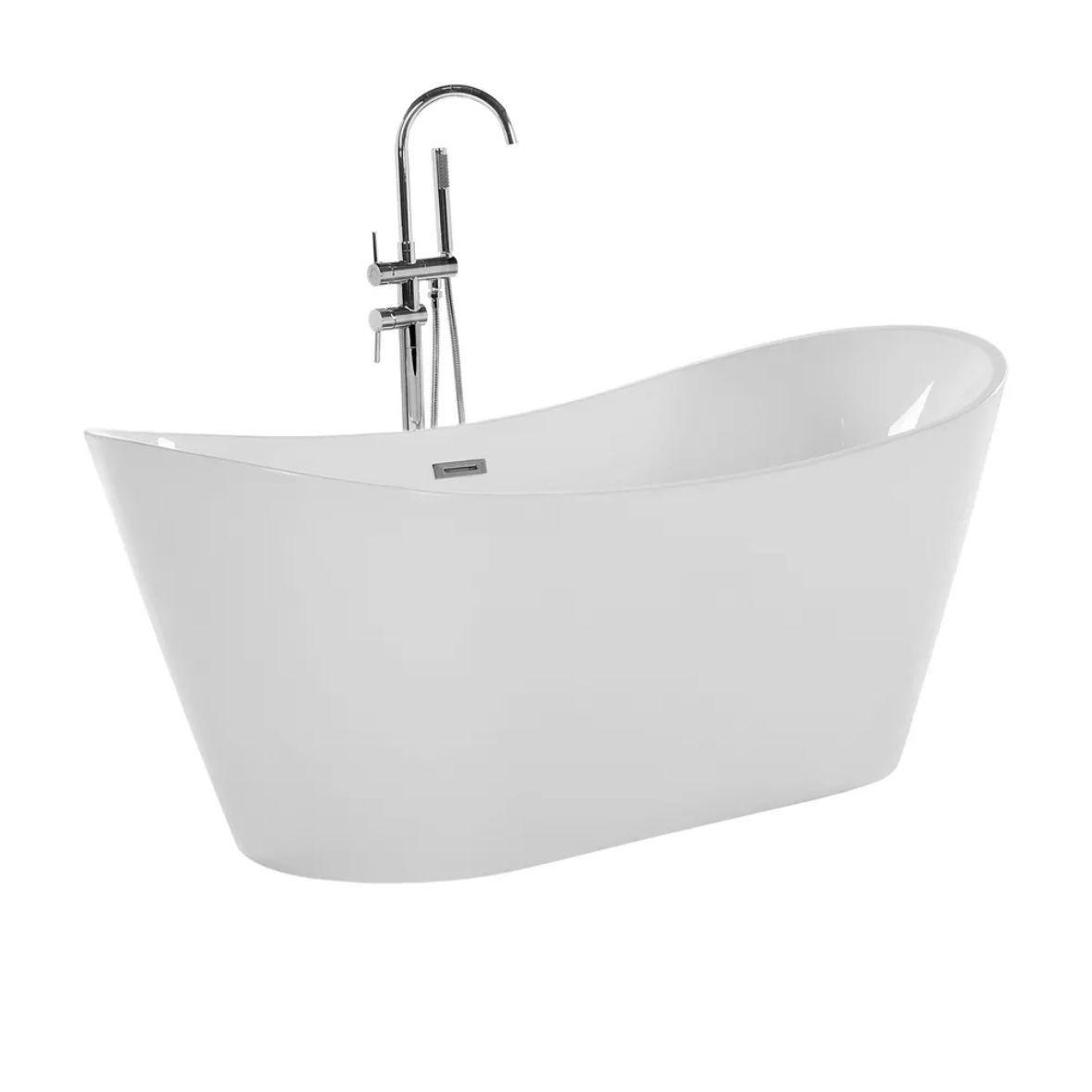 Freistehende Badewanne 180cm Acryl Oval Weiß Doppelseitig
