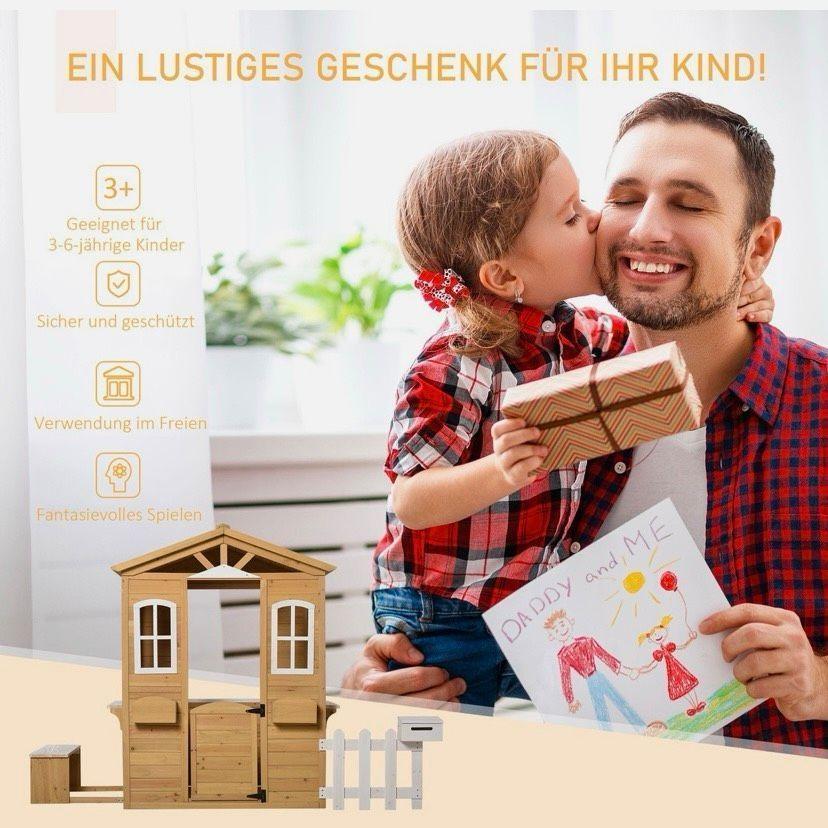 Holz Kinderspielhaus Gartenhaus mit Bank