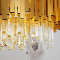 Moderne Kristall-Deckenlampe Gold 9-flammig