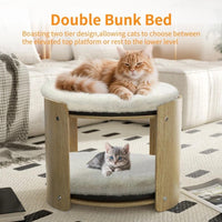 Katzen-Etagenbett Buchenholz 2 Ebenen Zubehör Haustiere