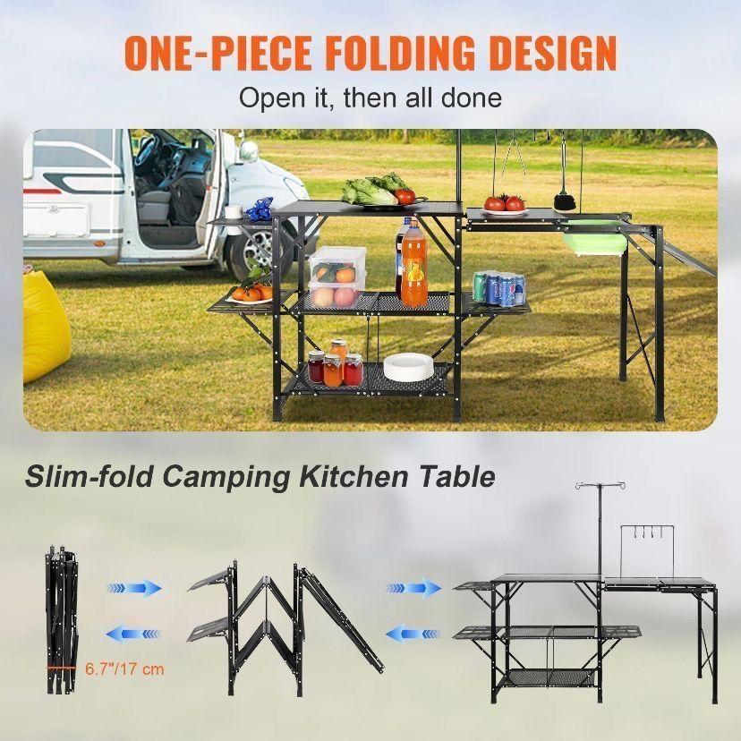 Faltbare Campingküche mit Spülbecken & Ablagen