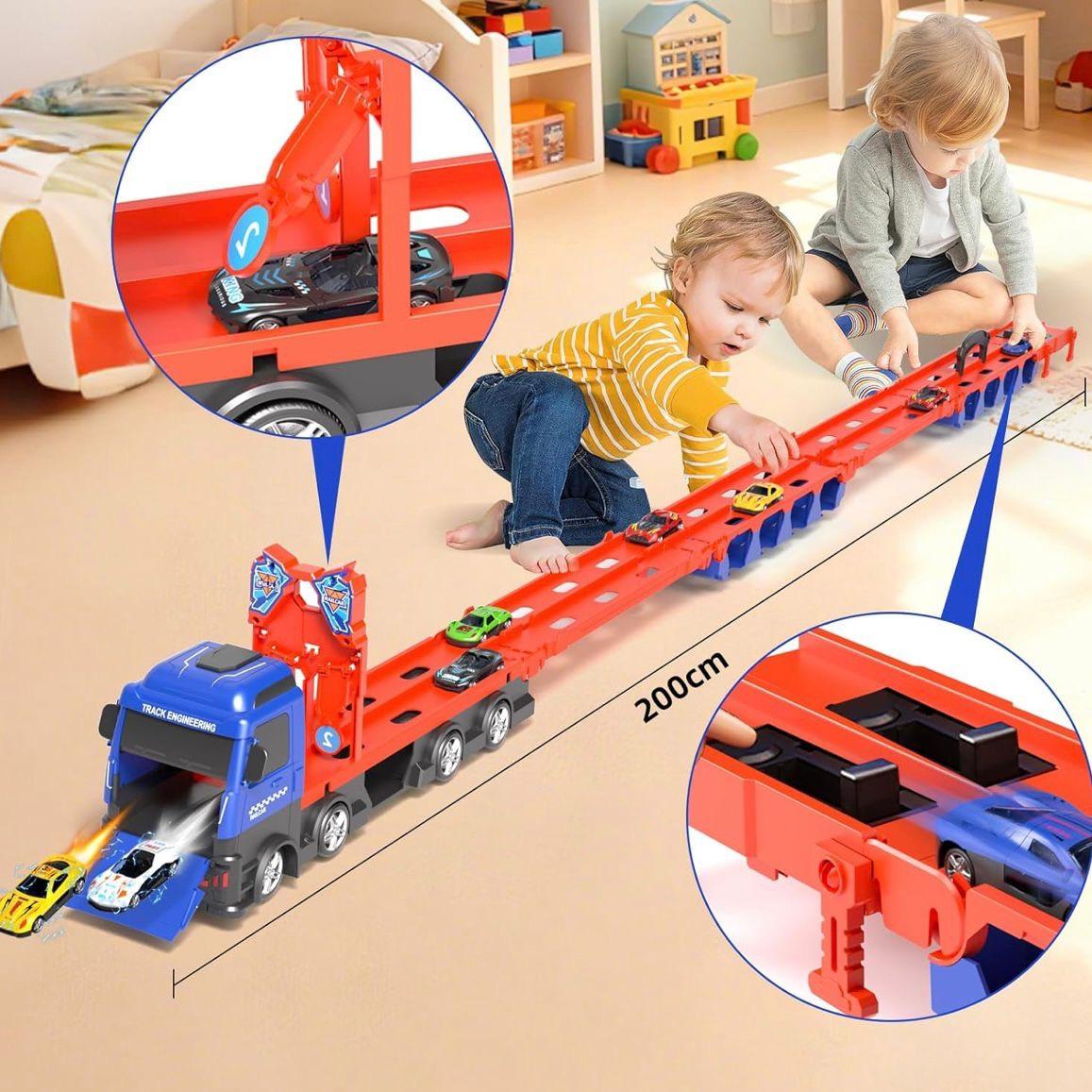 Katapultbahn-Autotransporter Spielset