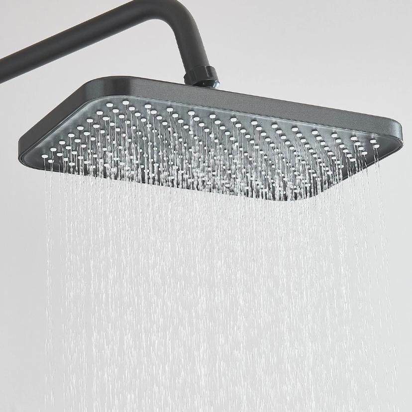 Duschsystem Grau mit Thermostat Regendusche + Handbrause Komplettset