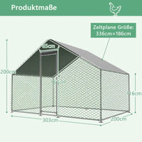 Hühnergehege 3x2m Hühnerstall Voliere