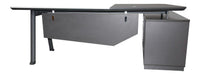 Chef-Schreibtisch 220×180cm Managerschreibtisch Kunstleder
