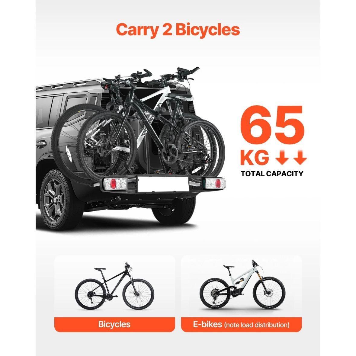 Fahrradträger Anhängerkupplung 2 Fahrräder klappbar 65kg