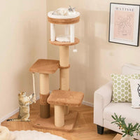 Kratzbaum Holz Katzenbaum Haustiere Katzenbett 164 cm