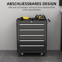 Werkstattwagen mit 5 Schubladen abschließbar Werkzeugwagen mobil