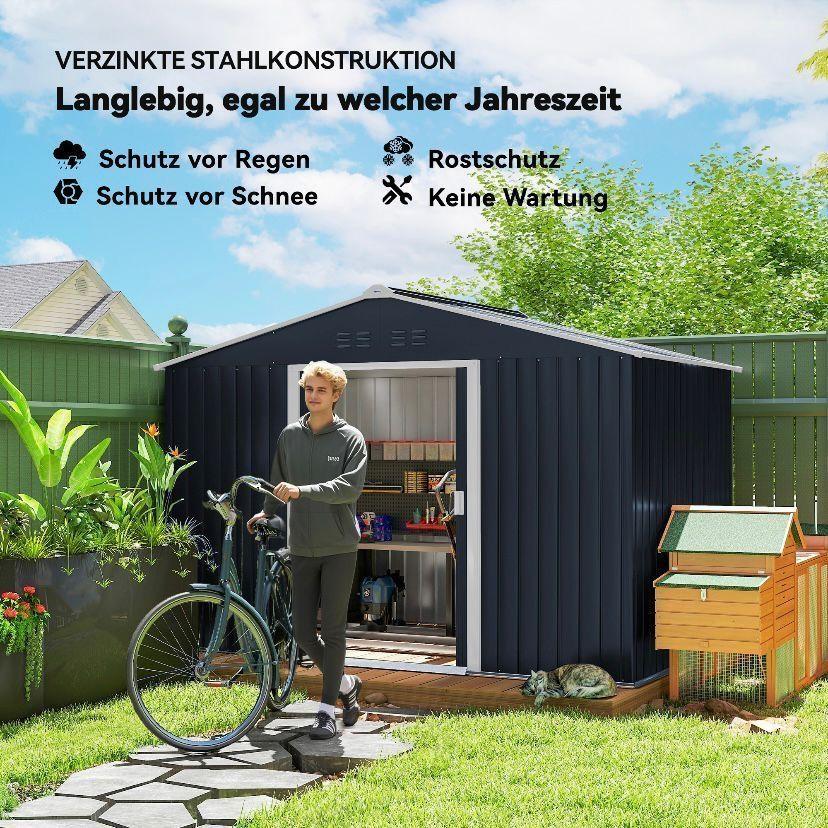 Gerätehaus Metall 4,9 m² Gartenhaus Stahl Geräte Schuppen