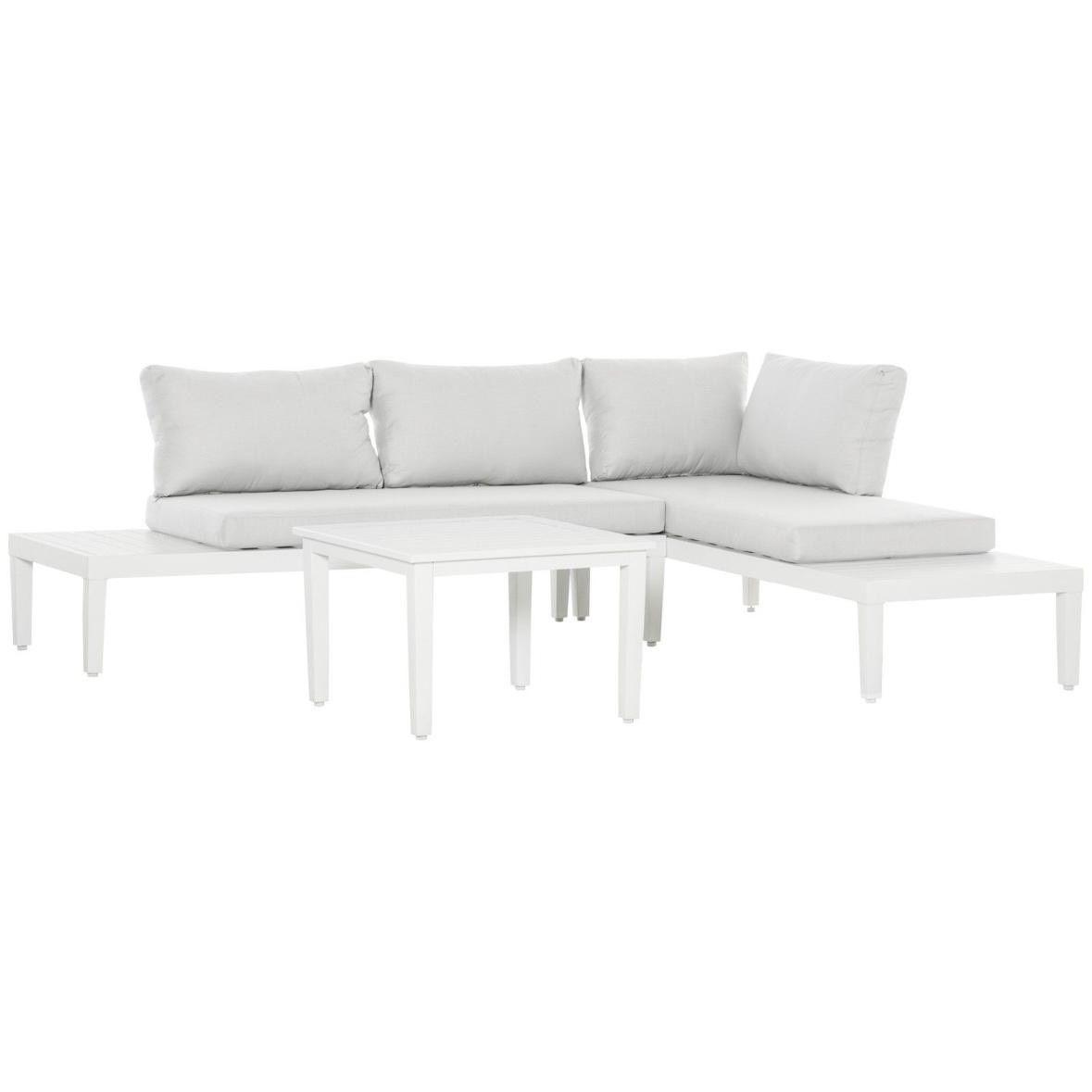 Gartenmöbel Set Aluminium Lounge 3-teilig Cremeweiß