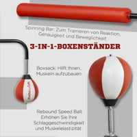 Standboxsack mit Speedballs & Reflexstange – Höhenverstellbares Trainingsgerät