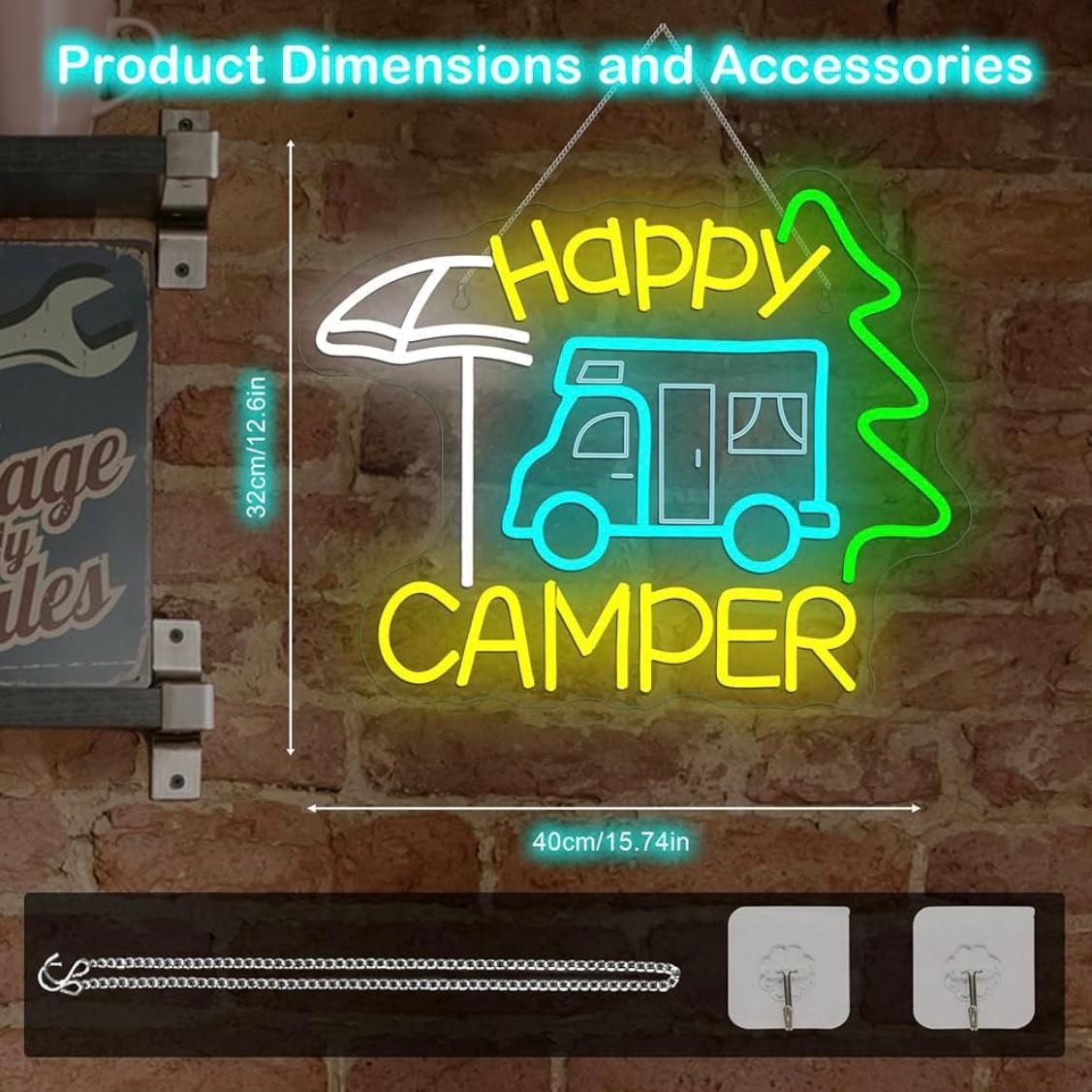 LED Neon Schild Happy Camper