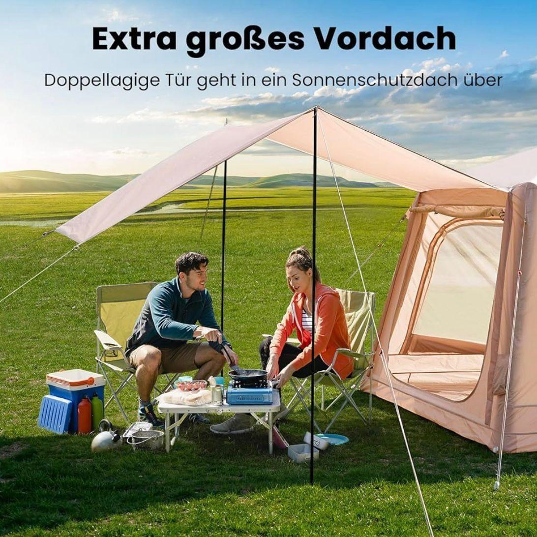 Aufblasbares Campingzelt für 2–4 Personen