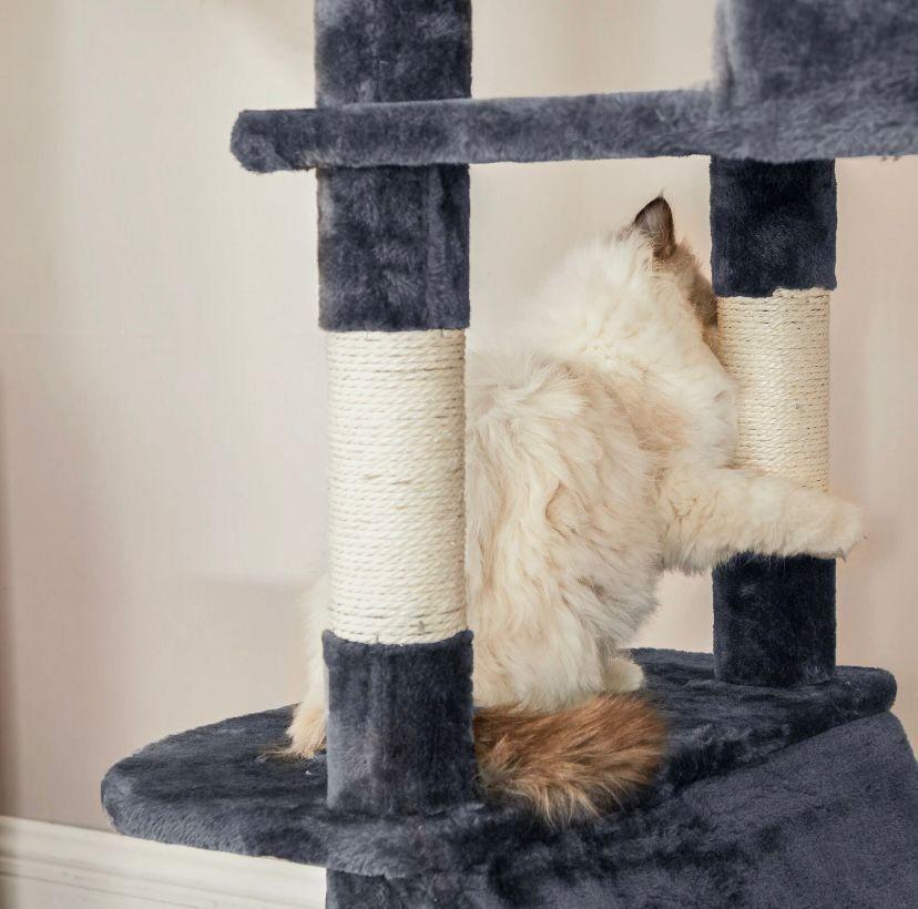 Kratzbaum XXL 206cm Katzenbaum Deckenhoch Grau
