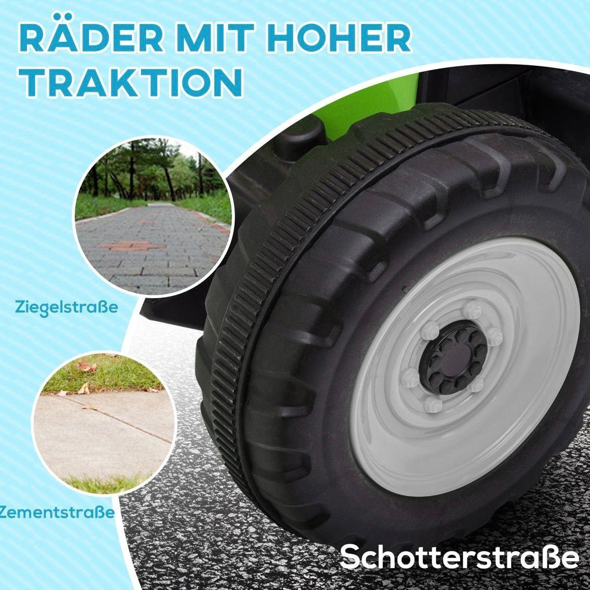 Elektrischer Kindertraktor mit Anhänger 12V mit Fernbedienung