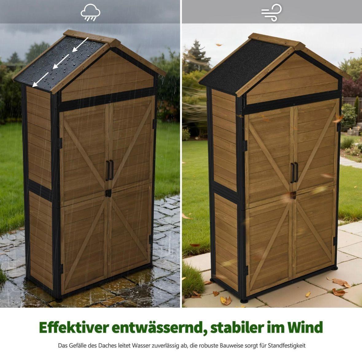 Gartenschrank Holz Geräteschrank Gerätehaus Werkzeugschrank