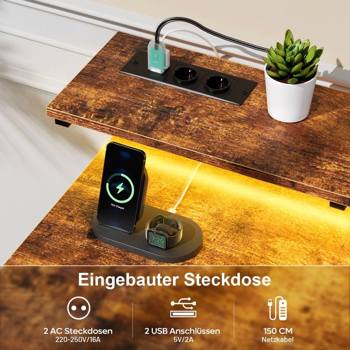 Gaming Schreibtisch LED mit Schubladen