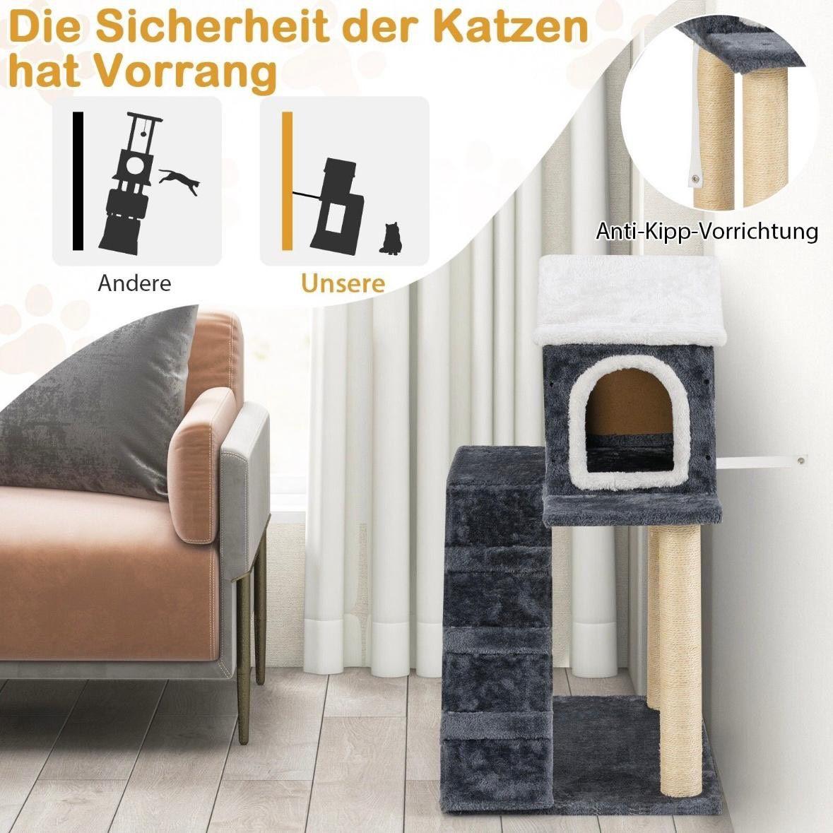 Kompakter Kratzbaum mit Höhle Spiel, Rückzug und Komfort