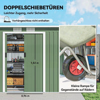 Metall Gerätehaus mit Schiebetür Fenster Gartenschuppen