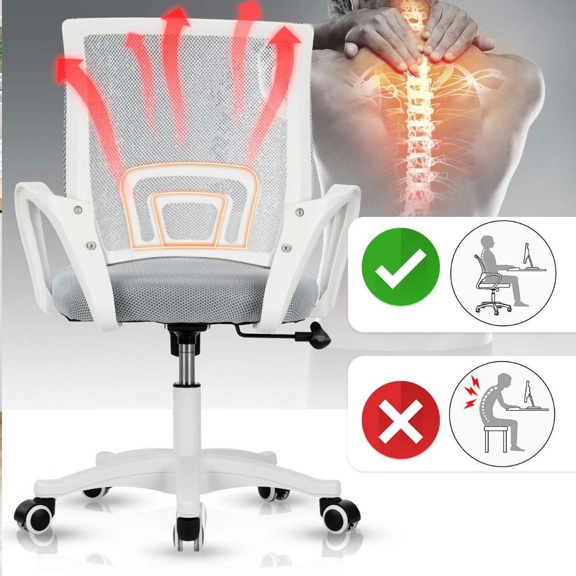 Ergonomischer Bürostuhl Schreibtischstuhl höhenverstellbar Rückenlehne