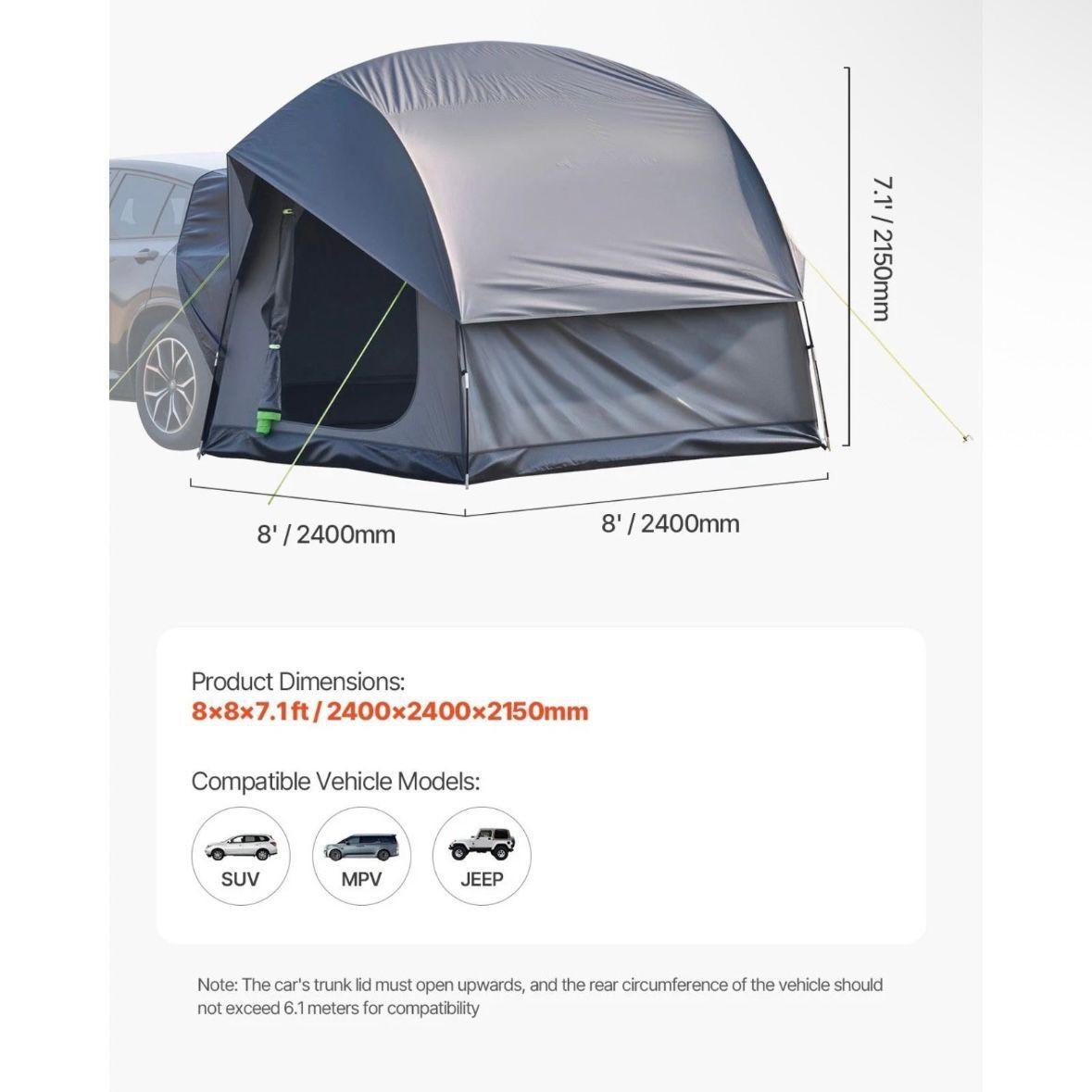 SUV- & Bus-Heckzelt Campingzelt für 5–8 Personen