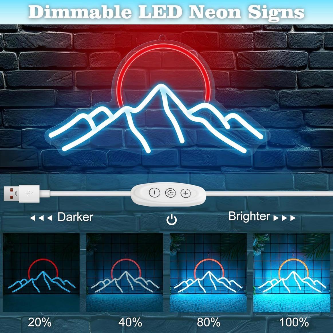 LED Neon Schild Mountain Sunrise