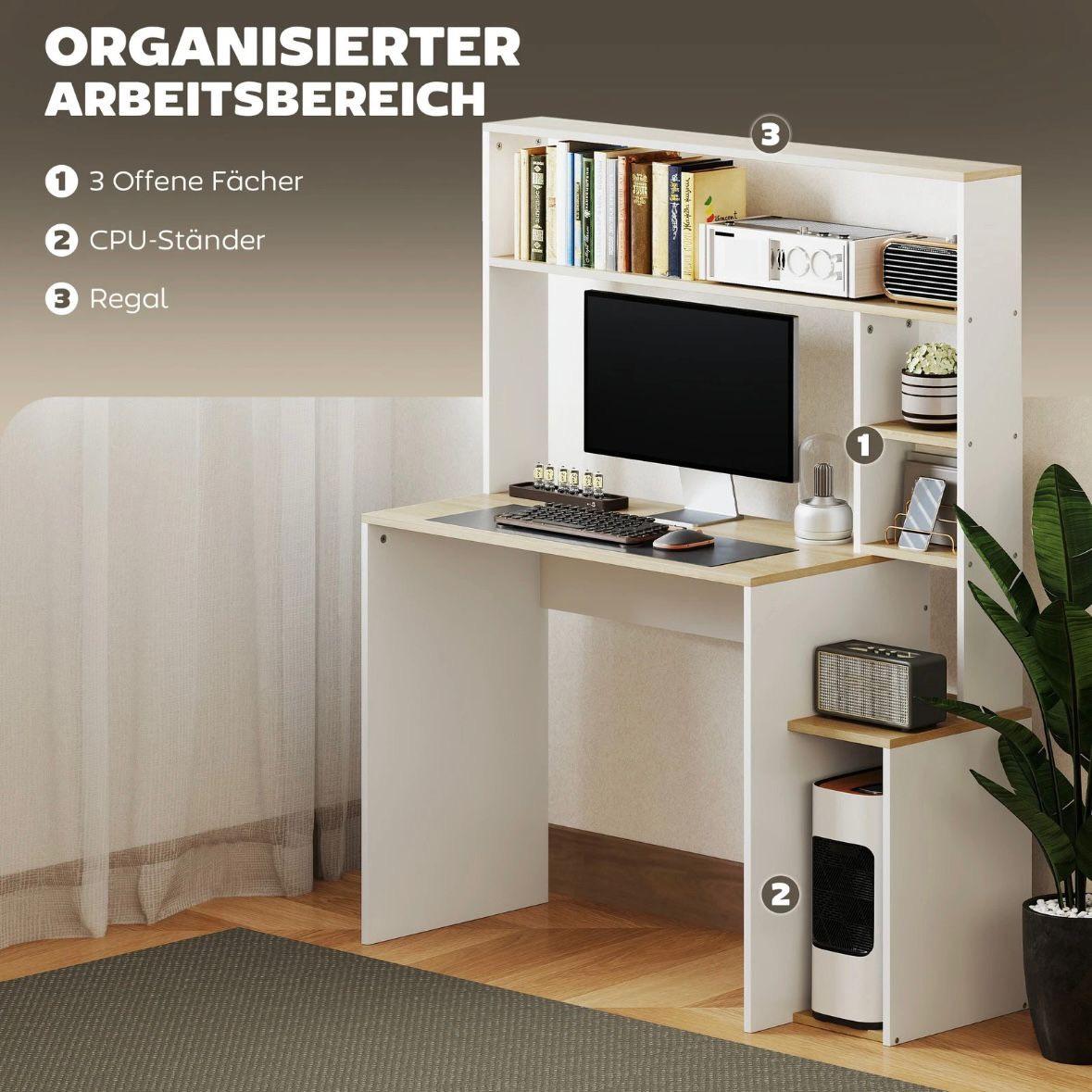 Computertisch mit Regalaufsatz
