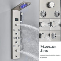 Duschpaneel Edelstahl Duschsäule mit Regendusche Wasserfall Massage Handbrause