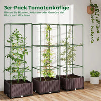 Hochbeet mit Rankgitter 3er Set Pflanzkasten Balkon Garten