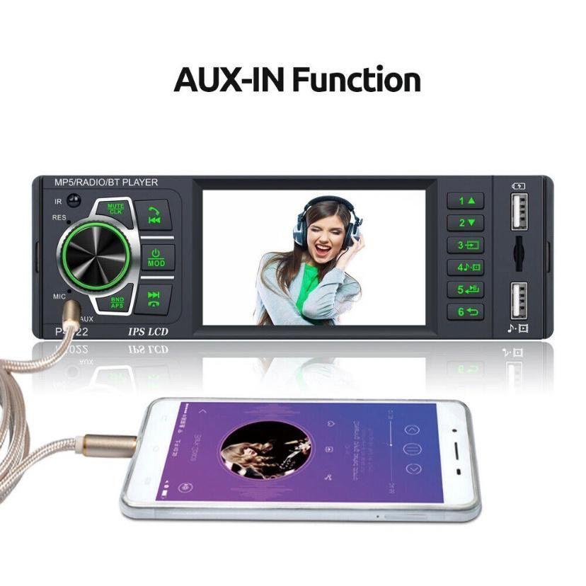 1 DIN Autoradio Bluetooth IPS Display USB AUX Freisprecheinrichtung