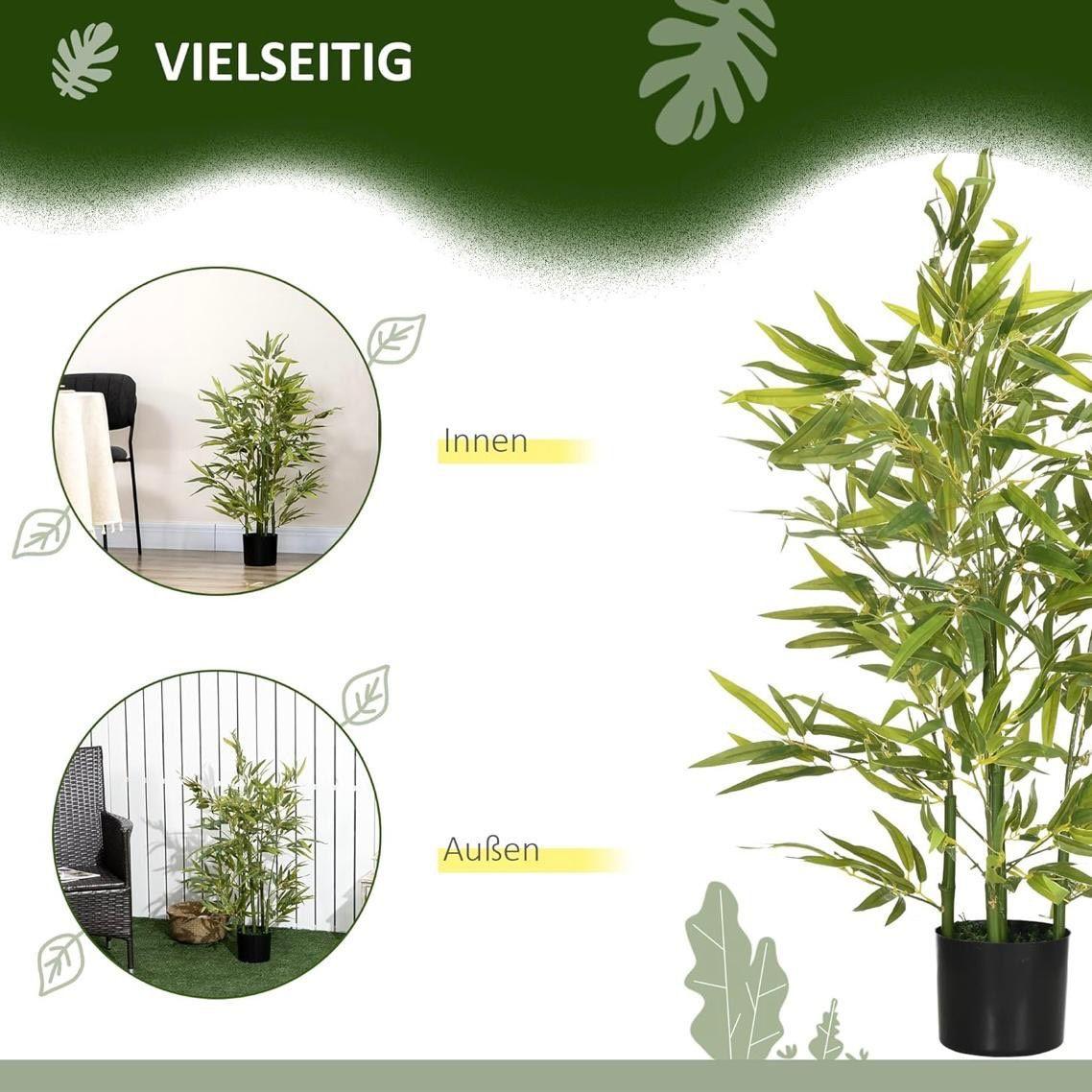 Kunstpflanze Bambus 90cm künstlich Deko