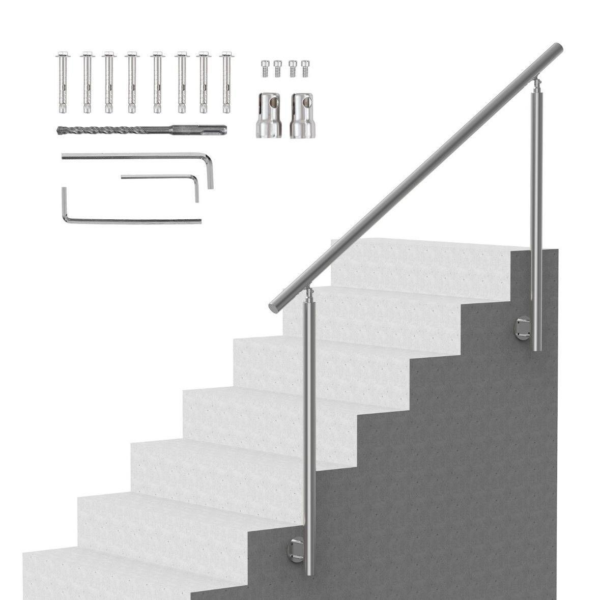Edelstahl Treppengeländer 150cm verstellbar