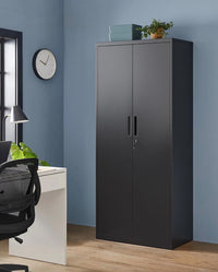2er Set Aktenschrank abschließbar 4 verstellbaren Einlegeböden 180 cm