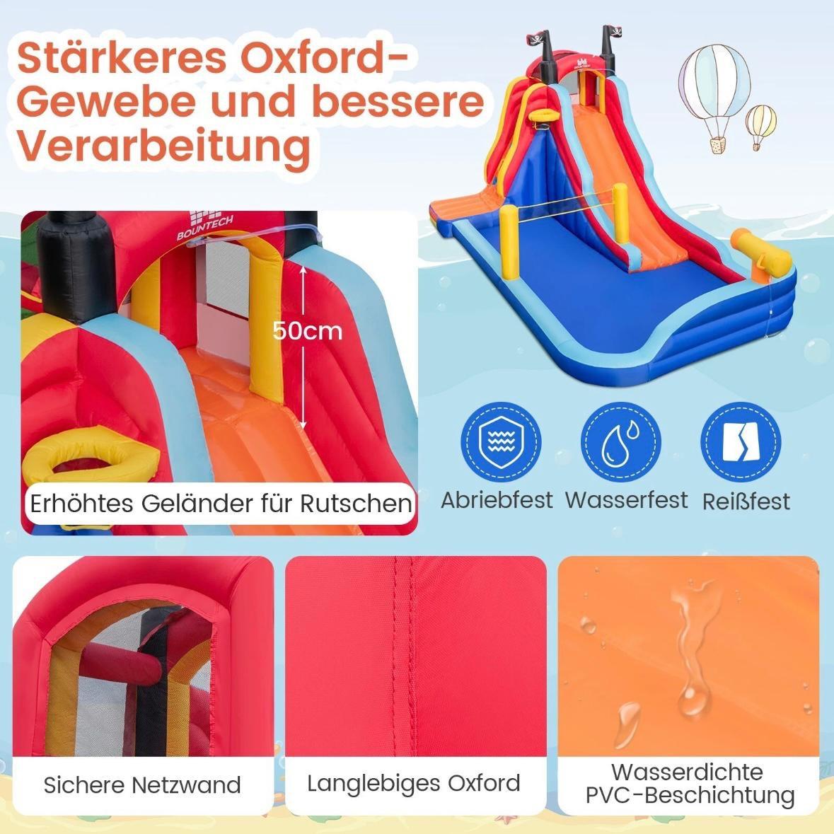 Aufblasbare Hüpfburg Piratenschiff 5-in-1 mit Rutsche & Wasserpark
