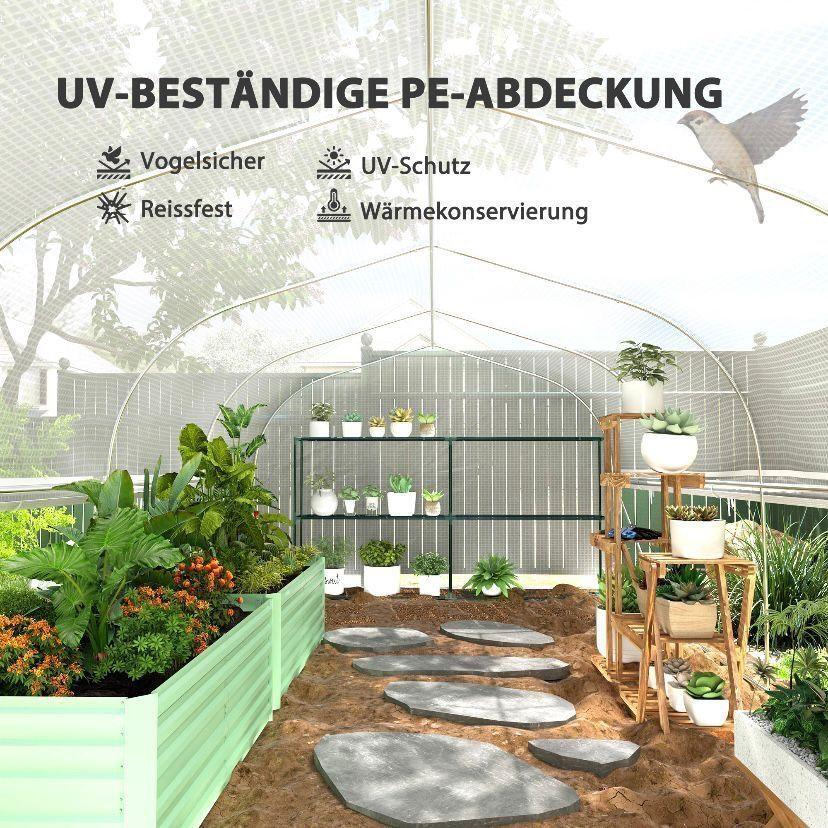 Foliengewächshaus 6×3×2 m Garten Gewächshaus