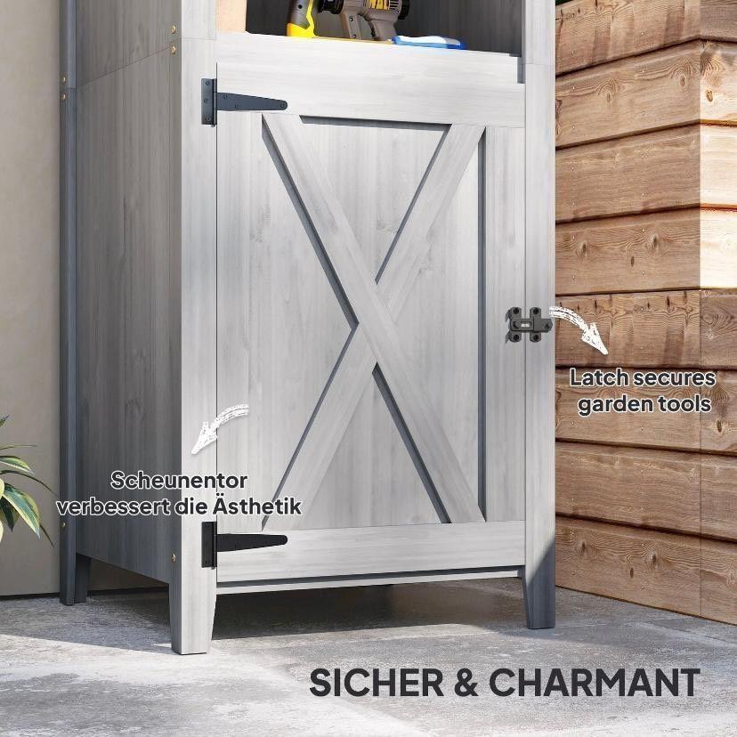 Gartenschrank Holz 160cm Geräteschrank Schrank