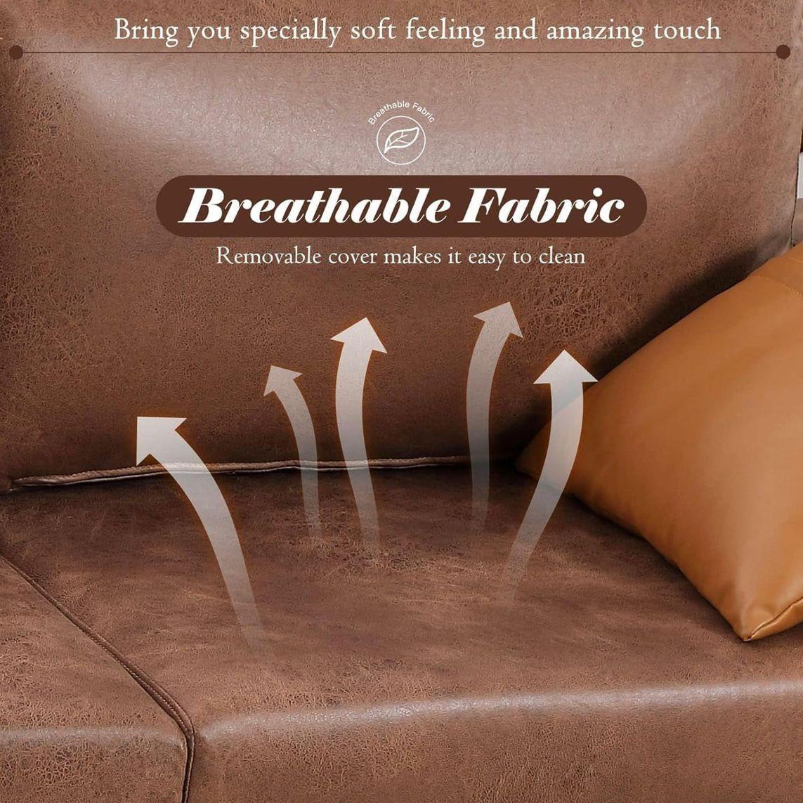 Modernes 3-Sitzer Sofa Stoff mit Massivholzrahmen
