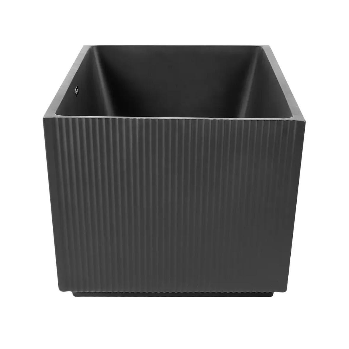 Freistehende Badewanne 170 cm Mattschwarz Acryl Rechteckig 280L