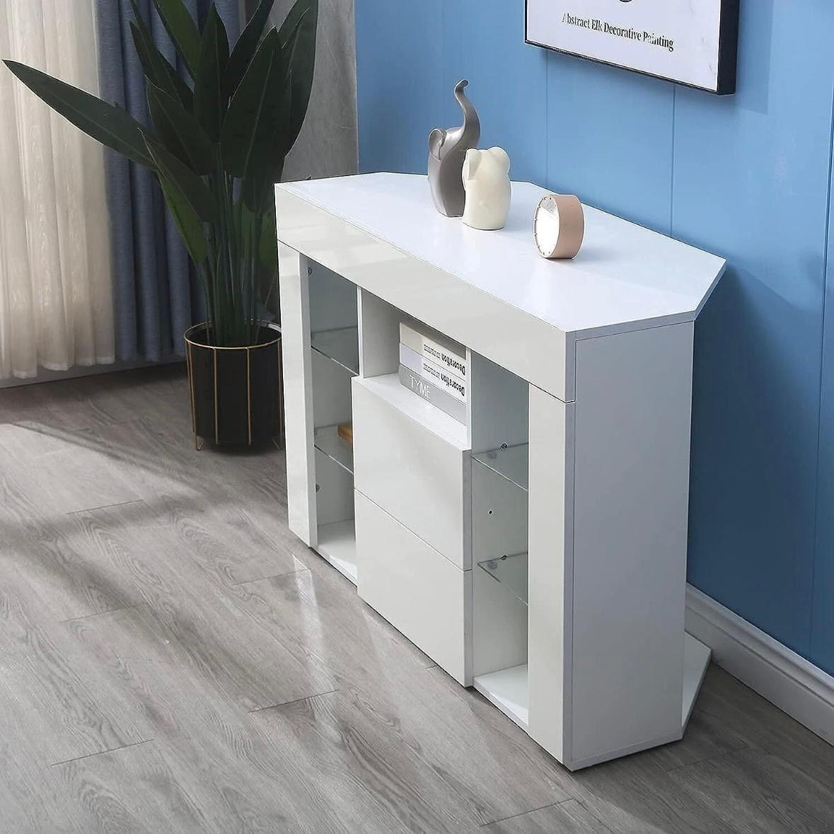 Modernes TV-Lowboard Eckdesign mit LED