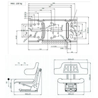 Traktorsitz universal gefedert & verstellbar mit Armlehne