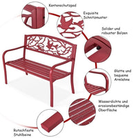 Gartenbank Metall Parkbank Rot Sitzbank Terrasse Balkon