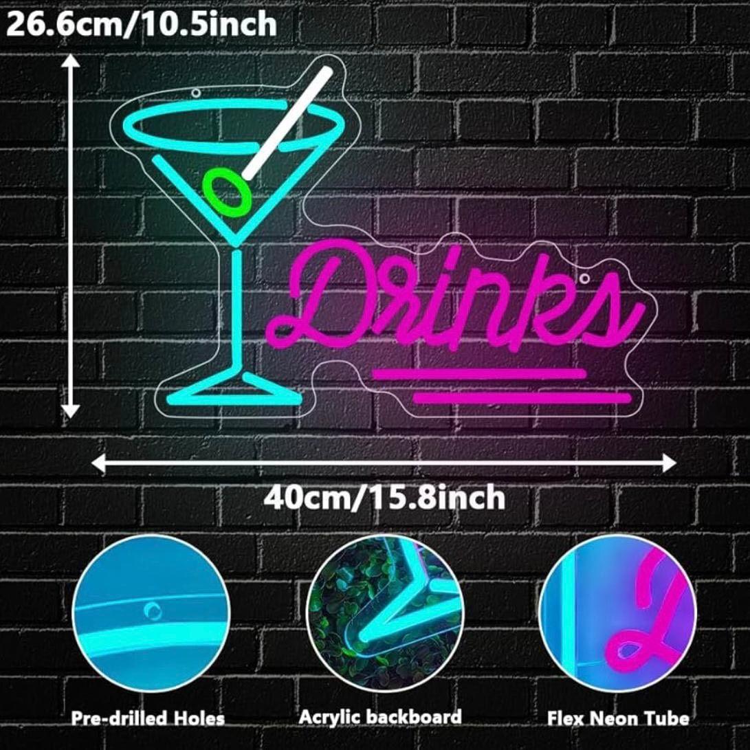 LED Neon Schild Drinks - Cocktail