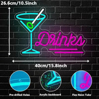 LED Neon Schild Drinks - Cocktail